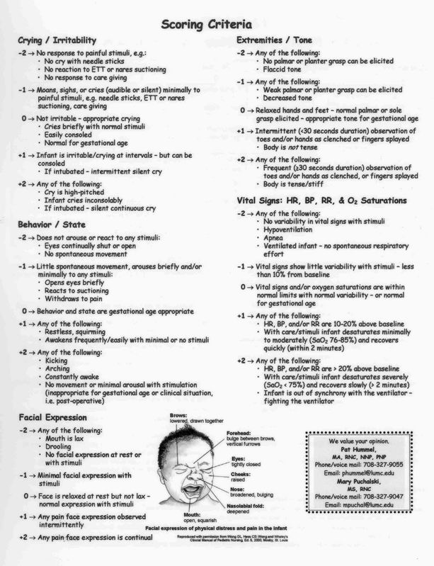 Sedation Score Chart